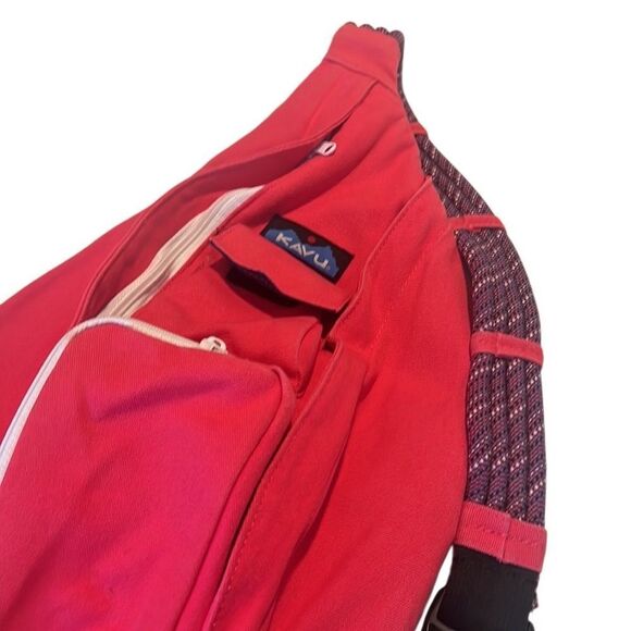 Kavu Pink Cotton Adjustable Strap Multiple Zip Pockets Sling Backpack - Picture 1 of 13